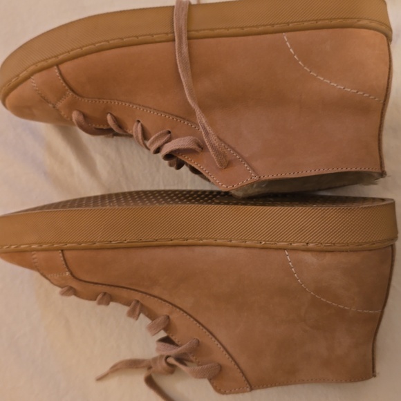 Gently Used Women's ZARA Suede High Top Faux Fur Boot Size 41 or 10.5 Tan - Picture 4 of 8